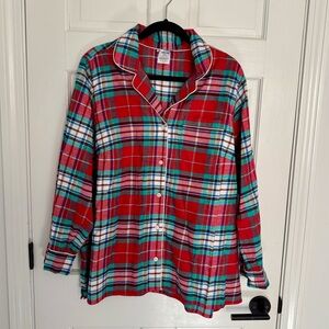 Lands’ End | Women’s Pajama Shirt, Rich Red Plaid Colorway, Size 1X - EUC